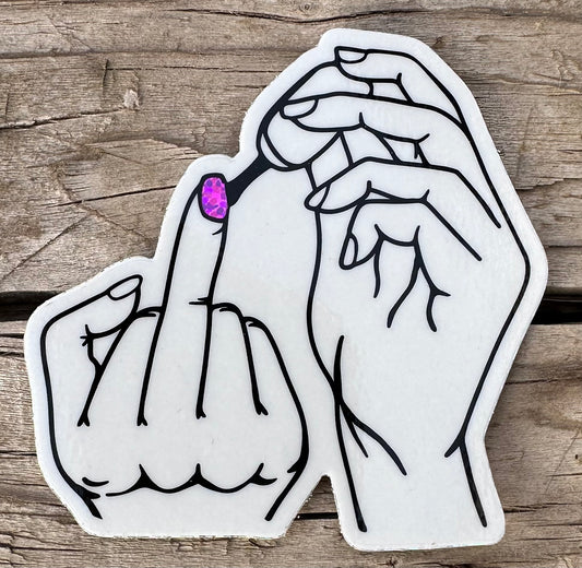 Glitter Nail Polish Fuck You Sticker