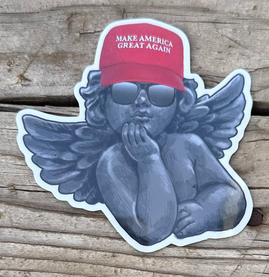 TRUMP Cherub Angel MAGA Sticker