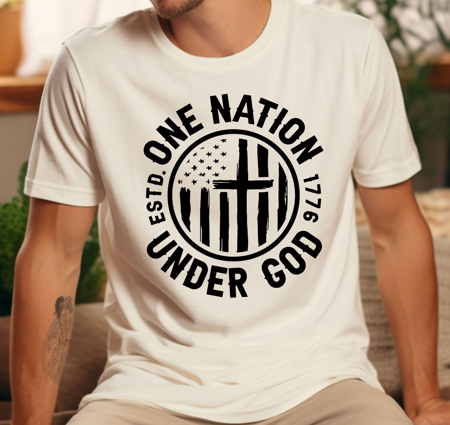 One Nation Under God Men's Short Sleeve T-Shirt